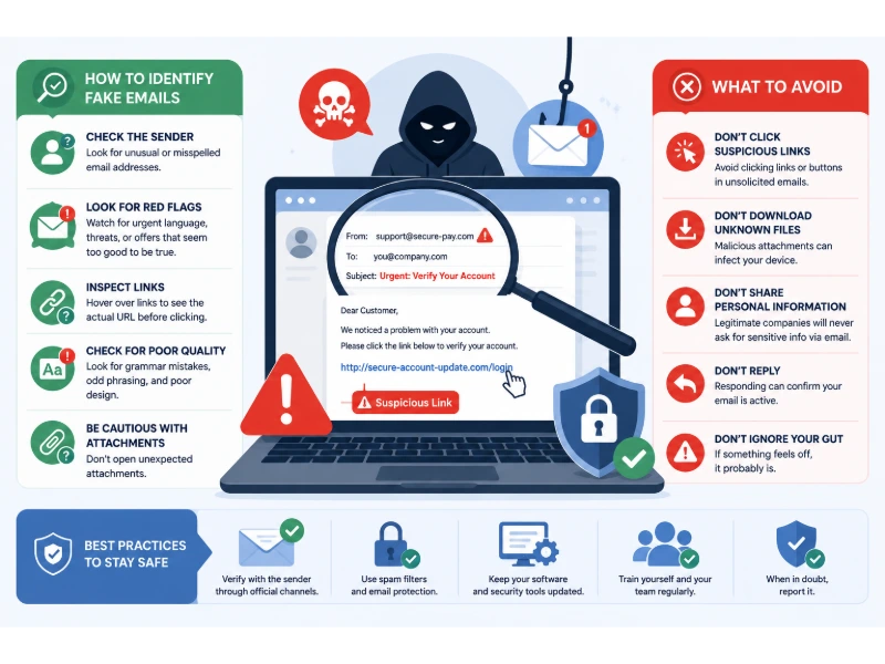 How to Identify and Avoid Fake Emails and Suspicious Links - Softwarecosmos.com