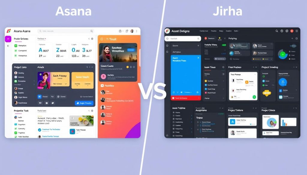 Design comparison of Asana and Jira interfaces Design comparison of Asana and Jira interfaces