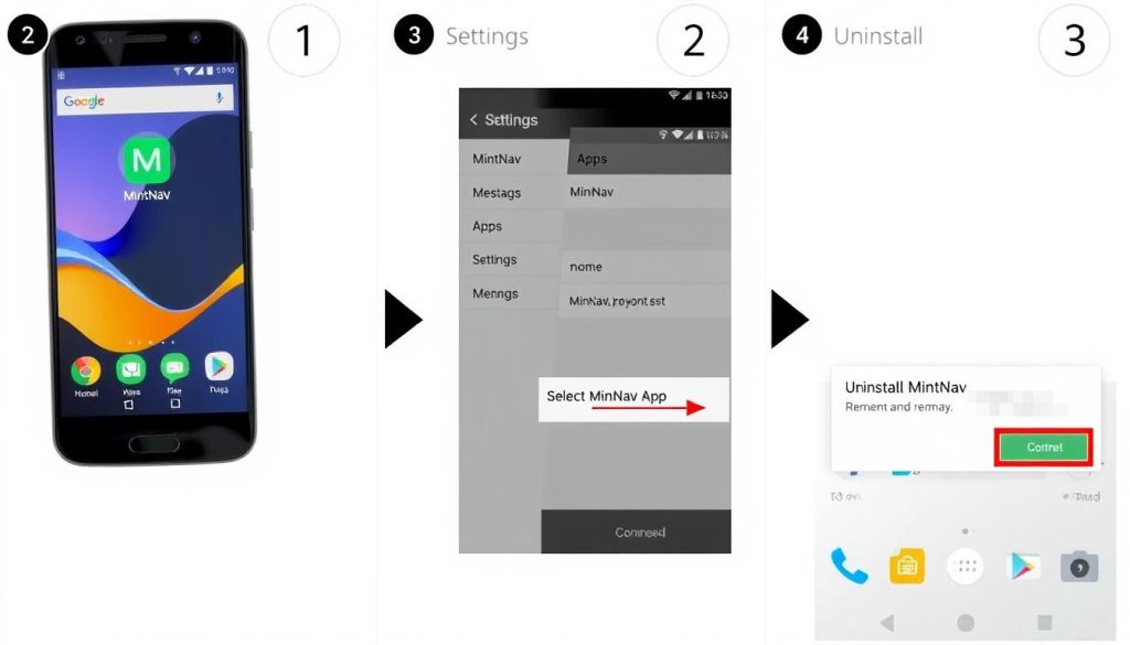 Steps to uninstall mintnav app Steps to uninstall mintnav app