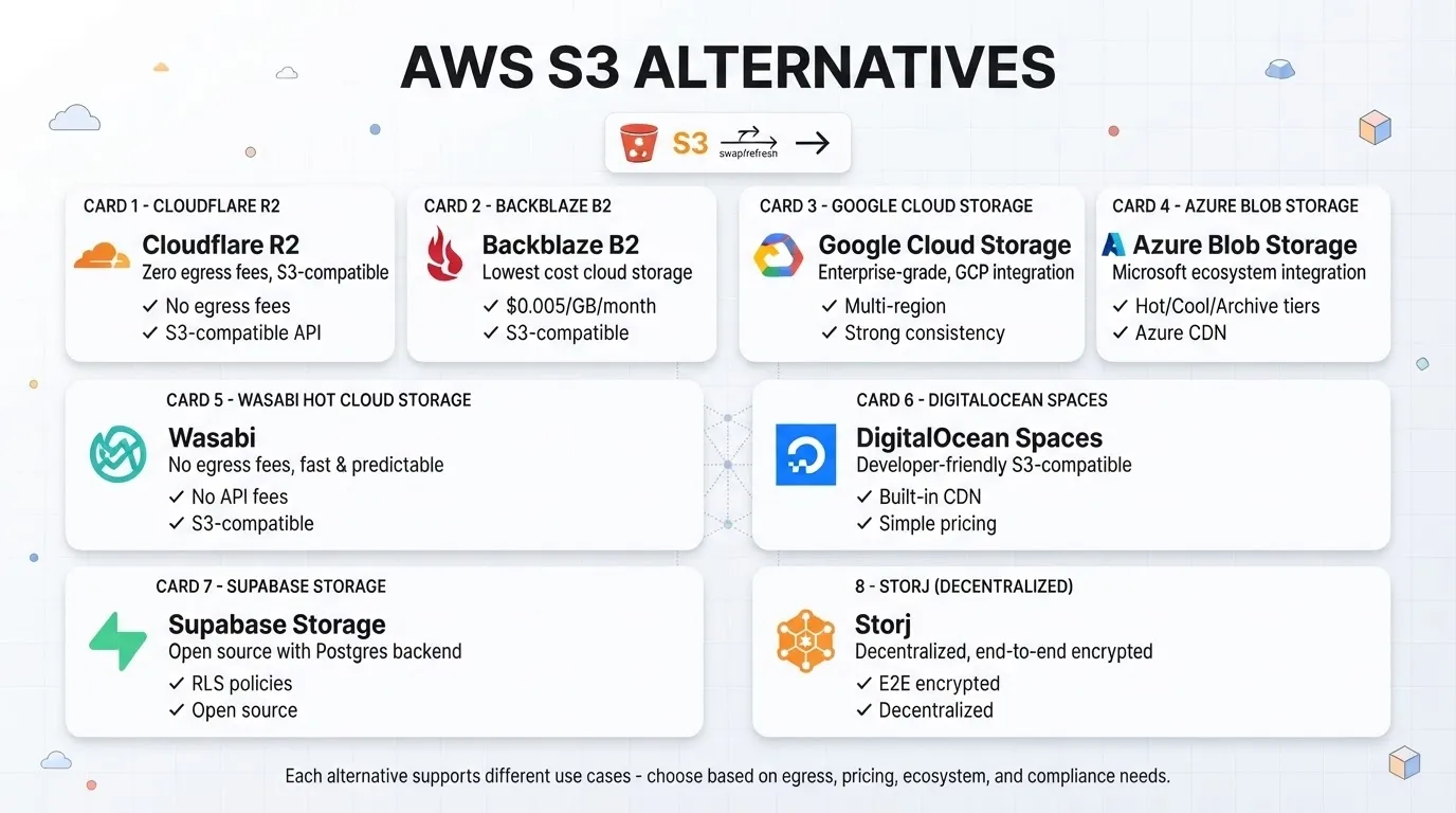 8 Best AWS S3 Alternatives Compared: Pricing, Egress, and S3 Compatibility 3 Best AWS S3 Alternatives Compared - Softwarecosmos.com