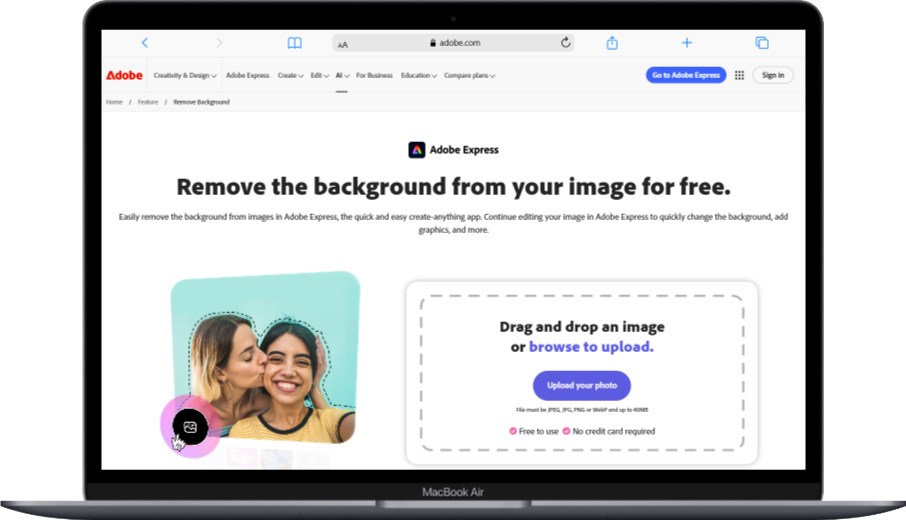 Remove the background from your image for free.