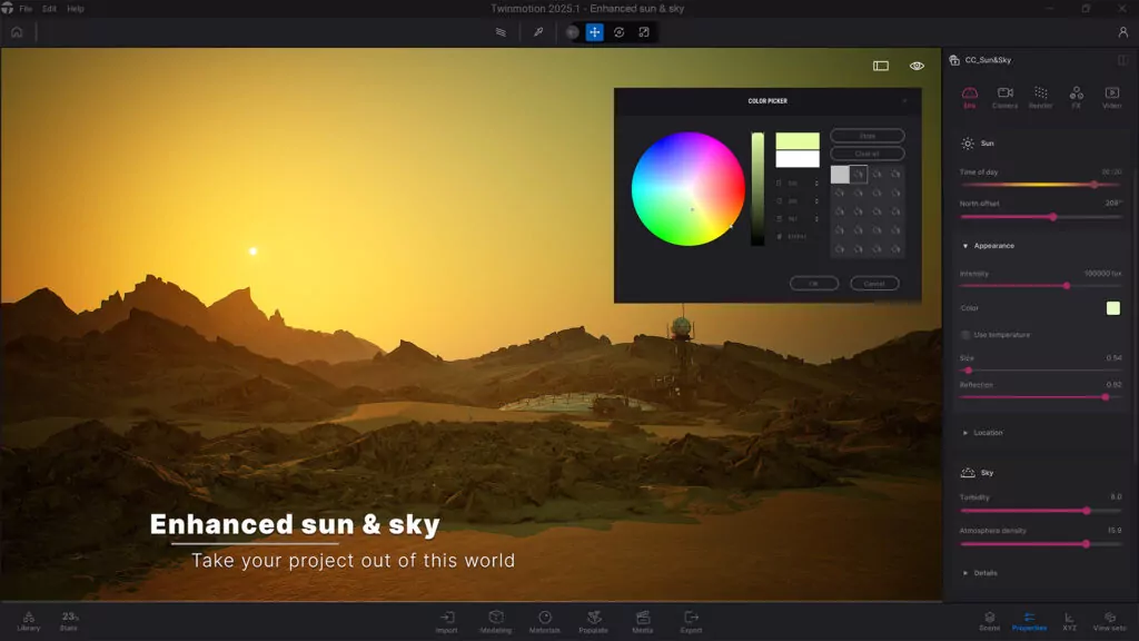10 Best 3D Rendering Software in 2025 64 2025 02 12 twinmotion 2025 08 sun 1024x576 1 - Softwarecosmos.com