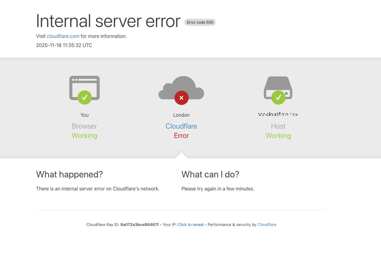 Cloudflare Outage - Softwarecosmos.com