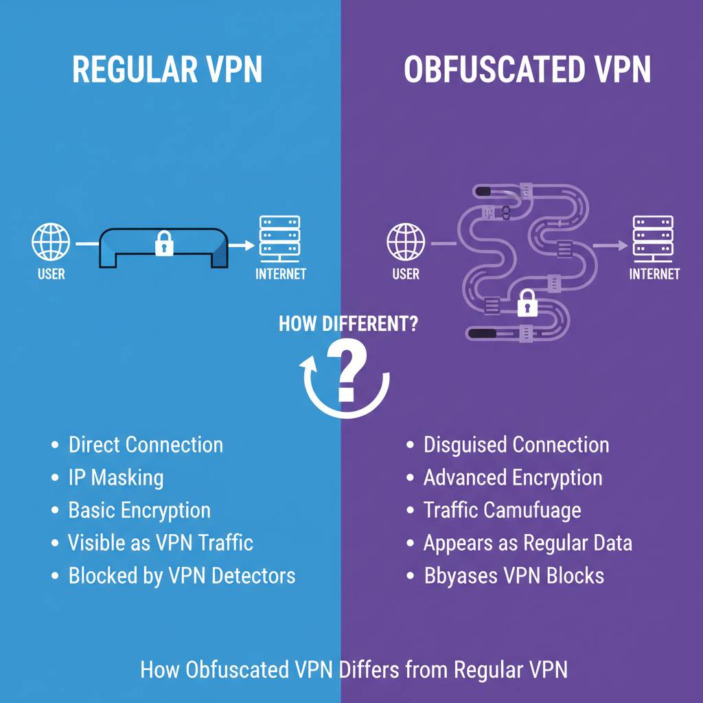 Obfuscated VPN Differs from Regular VPN