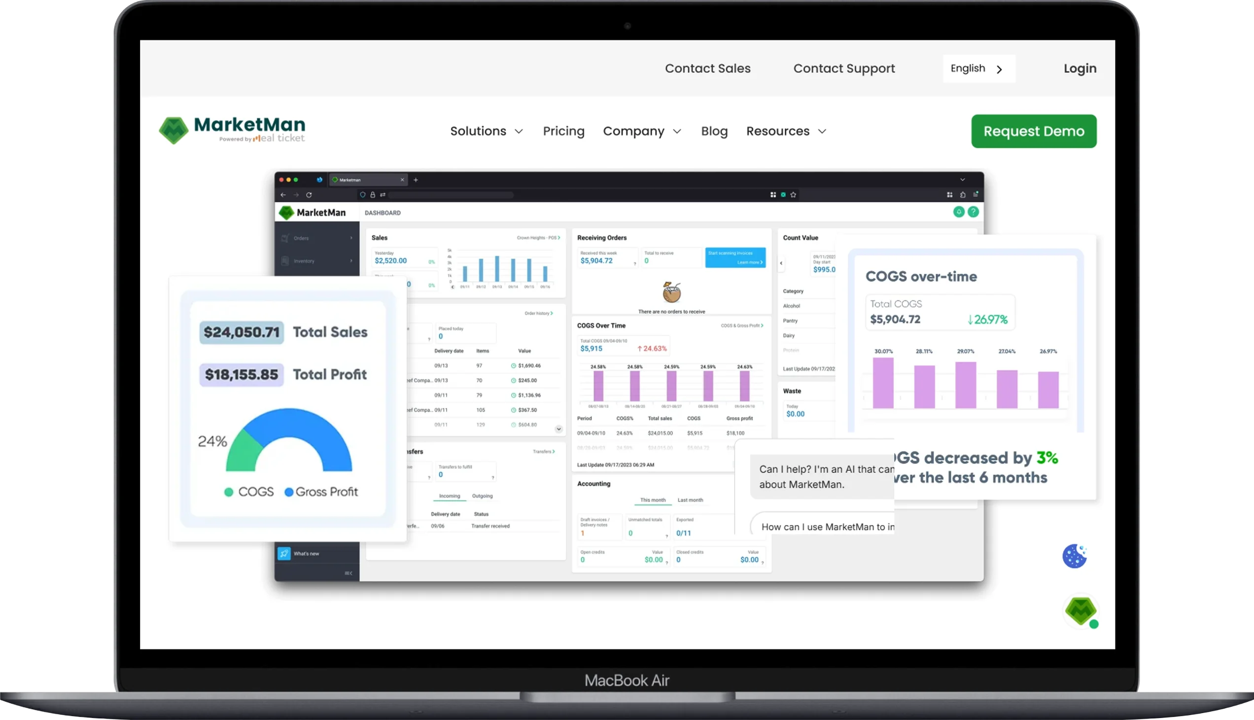 10 Best Software for Small Restaurant Management in 2026 7 Macbook Air www.marketman.com - Softwarecosmos.com