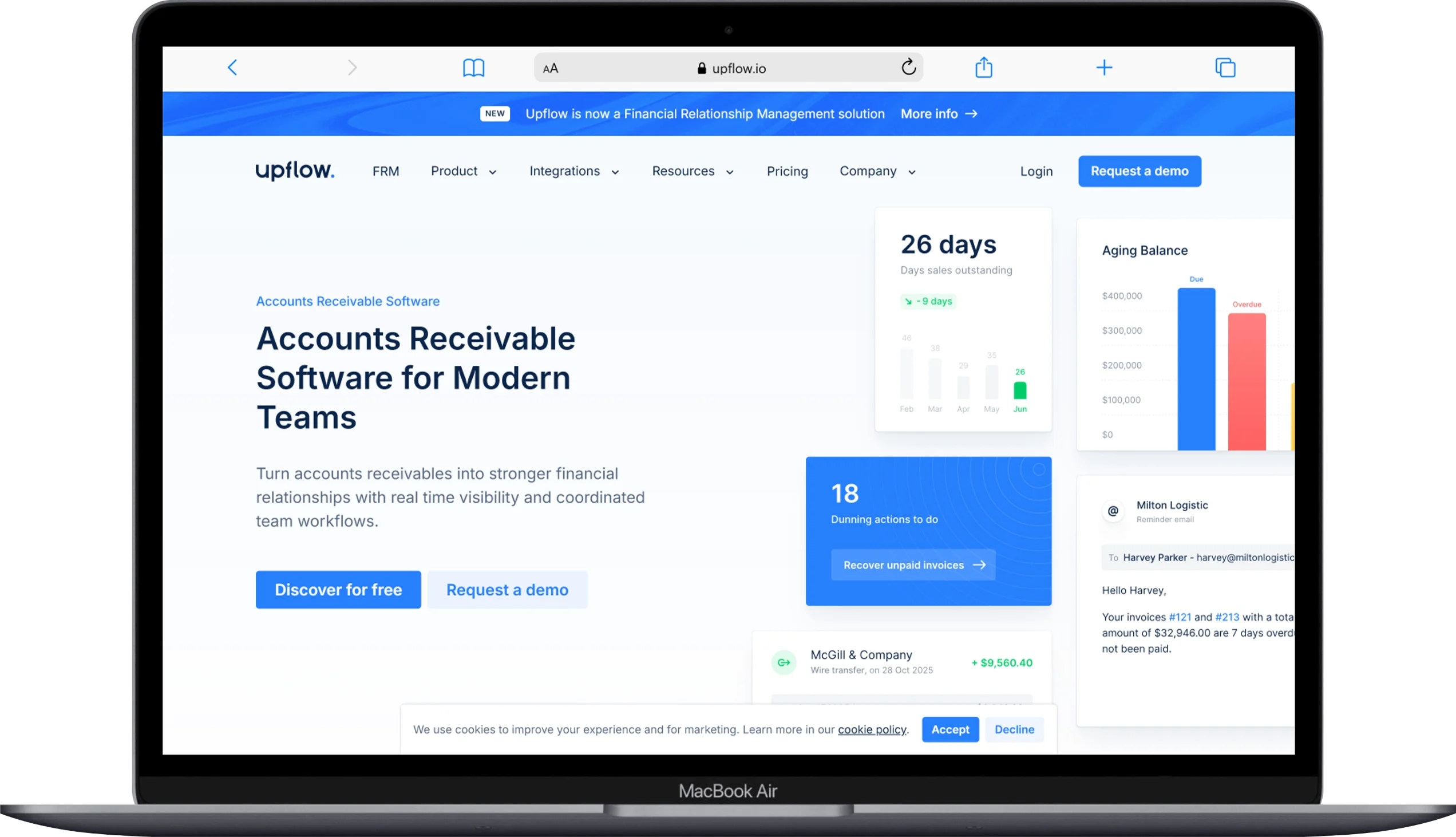 10 Best Accounts Receivable Software Platforms for 2026 8 Macbook Air upflow.io - Softwarecosmos.com