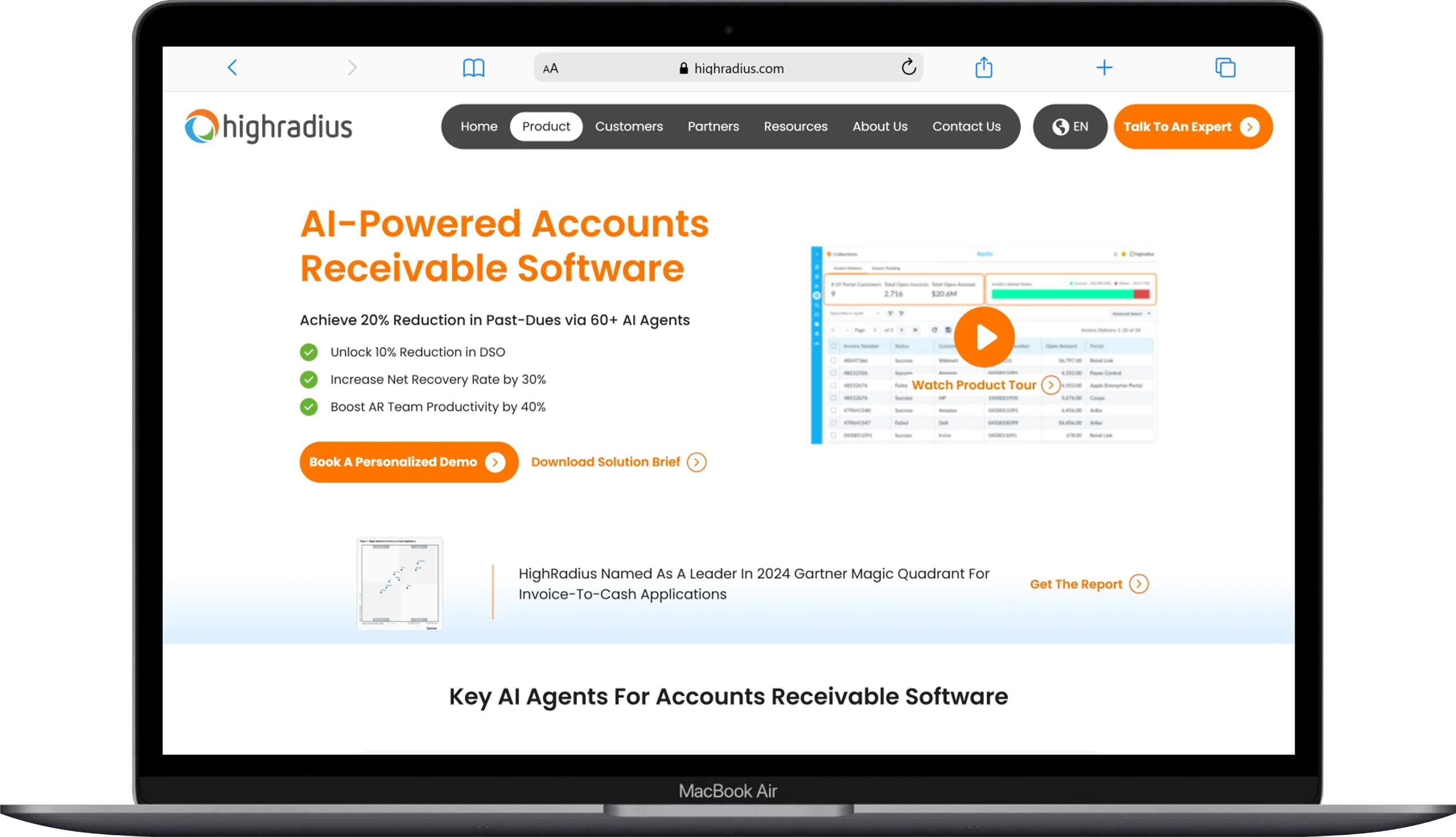 10 Best Accounts Receivable Software Platforms for 2026 2 Macbook Air www.highradius.com - Softwarecosmos.com