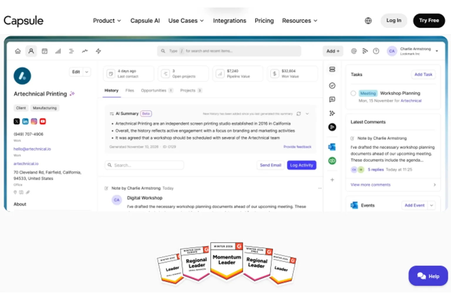Capsule CRM - Softwarecosmos.com