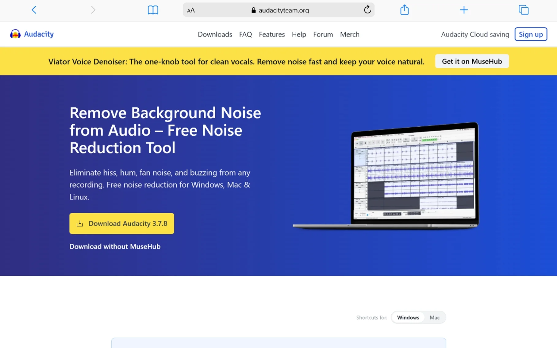 10 Best AI Tools to Remove Background Noise From Recordings (2026) 11 Macbook Air www.audacityteam.org - Softwarecosmos.com